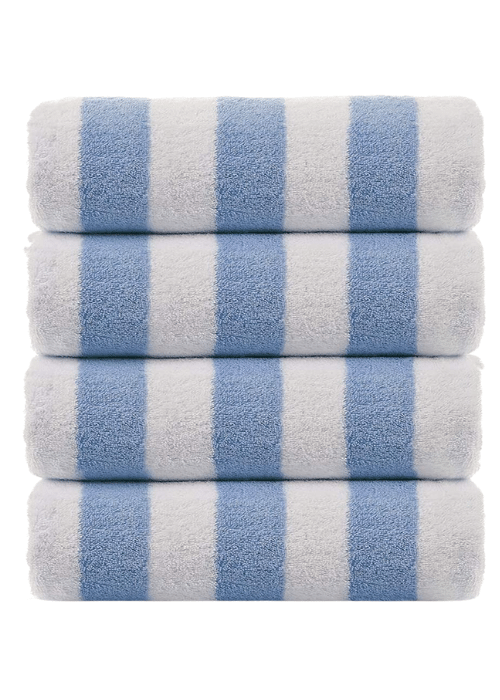 wholesale blue cabana stripe pool towel